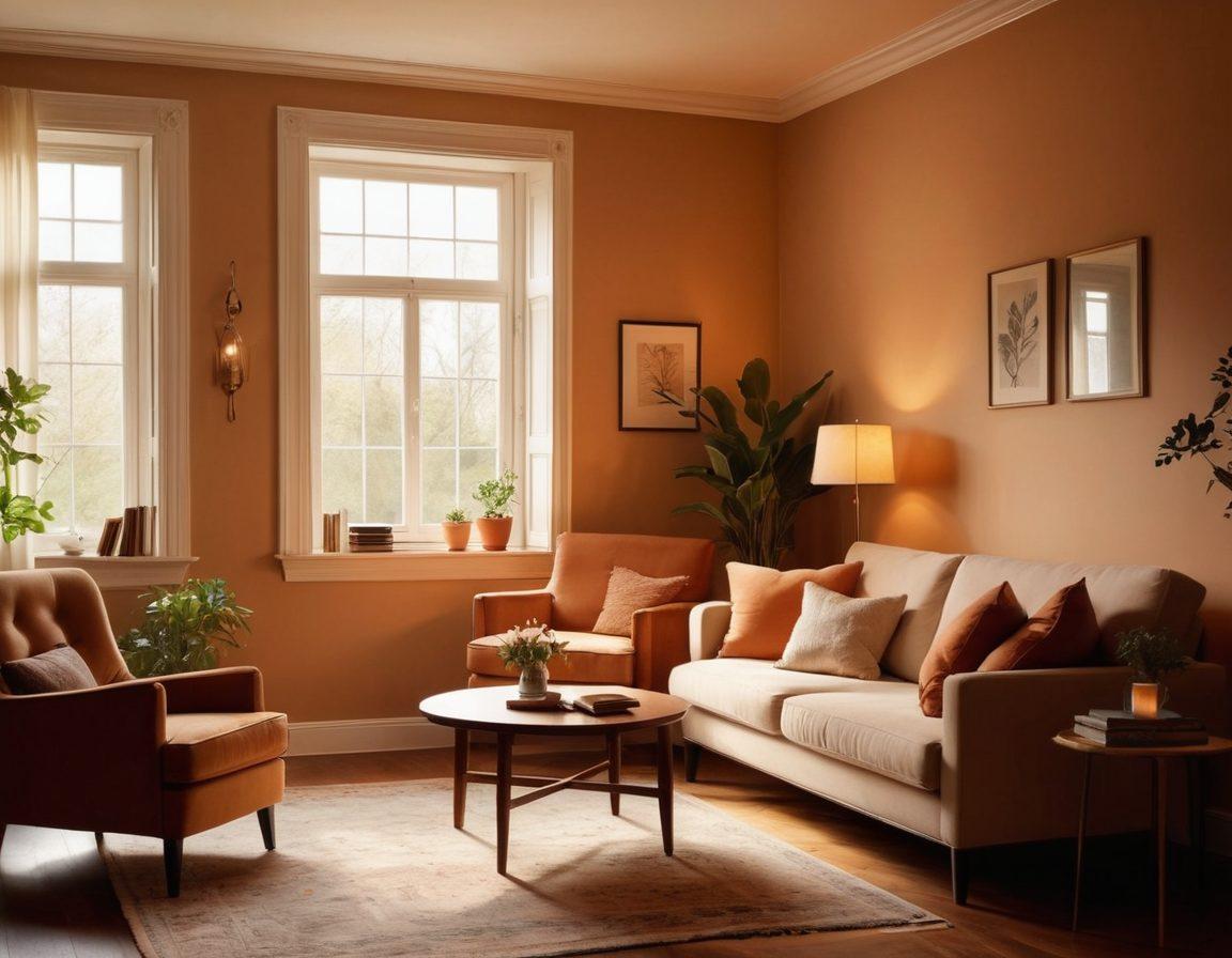 A serene and inviting scene depicting a cozy room with soft lighting, symbolizing intimacy and safety. Include a comfortable couch with tasteful decor, a coffee table with an open book about healthy relationships, and shadows softly dancing on the walls, conveying warmth and trust. Subtle elements of adult entertainment, like artistic silhouettes, express freedom without explicitness. The atmosphere should evoke feelings of comfort, safety, and intimacy. soft lighting. warm colors. cozy aesthetics.
